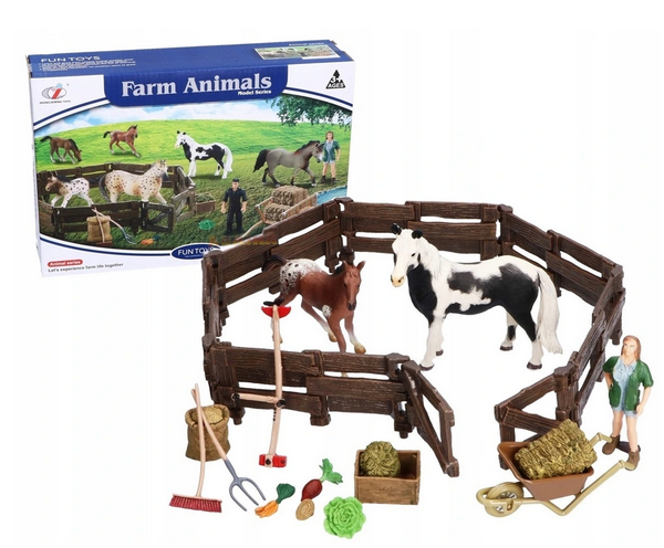 Zestaw farma zwierzęta konie akcesoria
