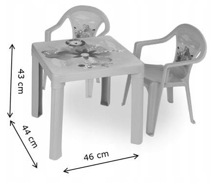 Zestaw stolik i 2 krzesełka dla dzieci kolory