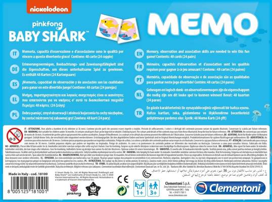 Gra Memo Baby Shark 18100 Clementoni
