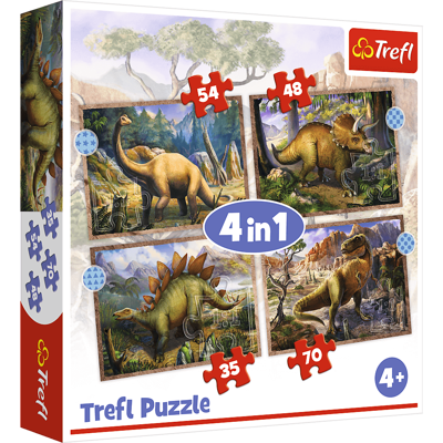 Puzzle 4w1 Ciekawe dinozaury Trefl 