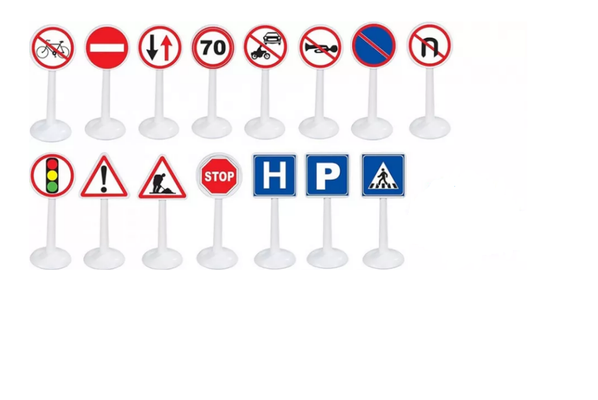 Znaki drogowe zestaw 16 elementów auto Pilsan